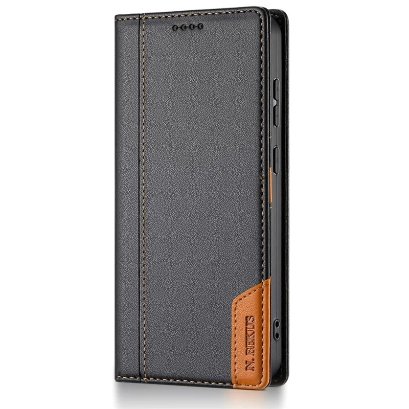 N.BEKUS P3 Handyhülle für Google Pixel 10 Pro / 10 / 9 Pro / 9 mit RFID-Blockierung, Brieftaschenfunktion und Ständer - PU-Leder Flip Cover - Schwarz