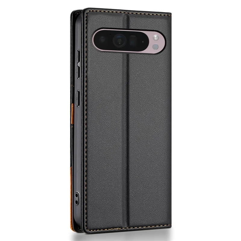 N.BEKUS P3 Handyhülle für Google Pixel 10 Pro XL / 9 Pro XL mit RFID-Schutz, Geldbörsen-Ständer, Kunstleder Flip Handycover - Schwarz