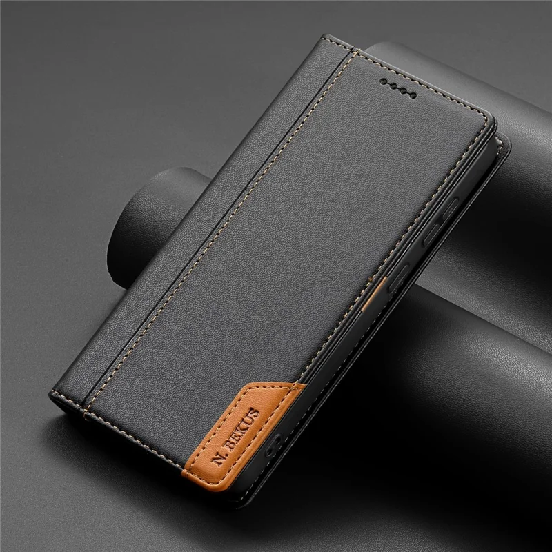 N.BEKUS P3 per Xiaomi 14T Pro Cover Portafoglio con Blocco RFID e Supporto in Pelle PU Flip - Nero