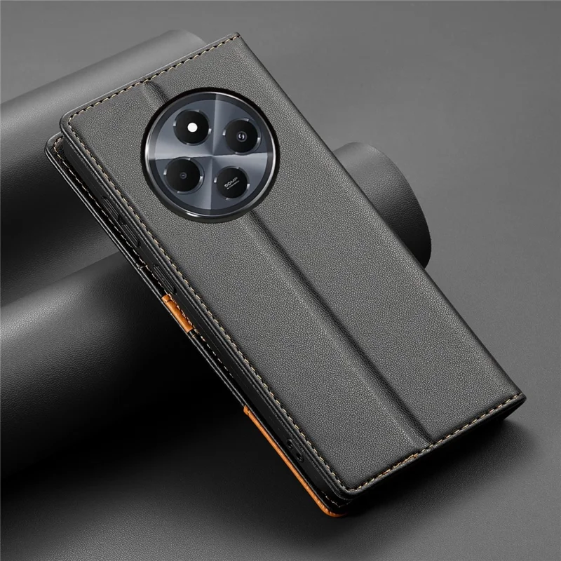 N.BEKUS P3 pour Xiaomi Redmi 14R 5G / 14C 4G Étui Portefeuille Bloquant RFID avec Support en Cuir PU à Rabat - Noir