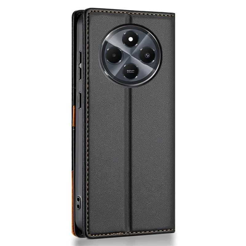 N.BEKUS P3 pour Xiaomi Redmi 14R 5G / 14C 4G Étui Portefeuille Bloquant RFID avec Support en Cuir PU à Rabat - Noir