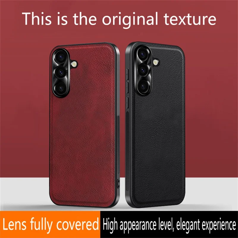 For Samsung Galaxy A35 5G Case PU + TPU + PC Phone Back Cover with Metal Lens Frame - Green