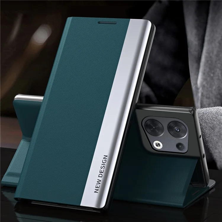 For Oppo Reno8 Pro+ 5G (Global Version) / Reno8 Pro 5G (Global Version) Collision Resistant PU Leather Flip Stand Cover Electroplating Phone Case - Green