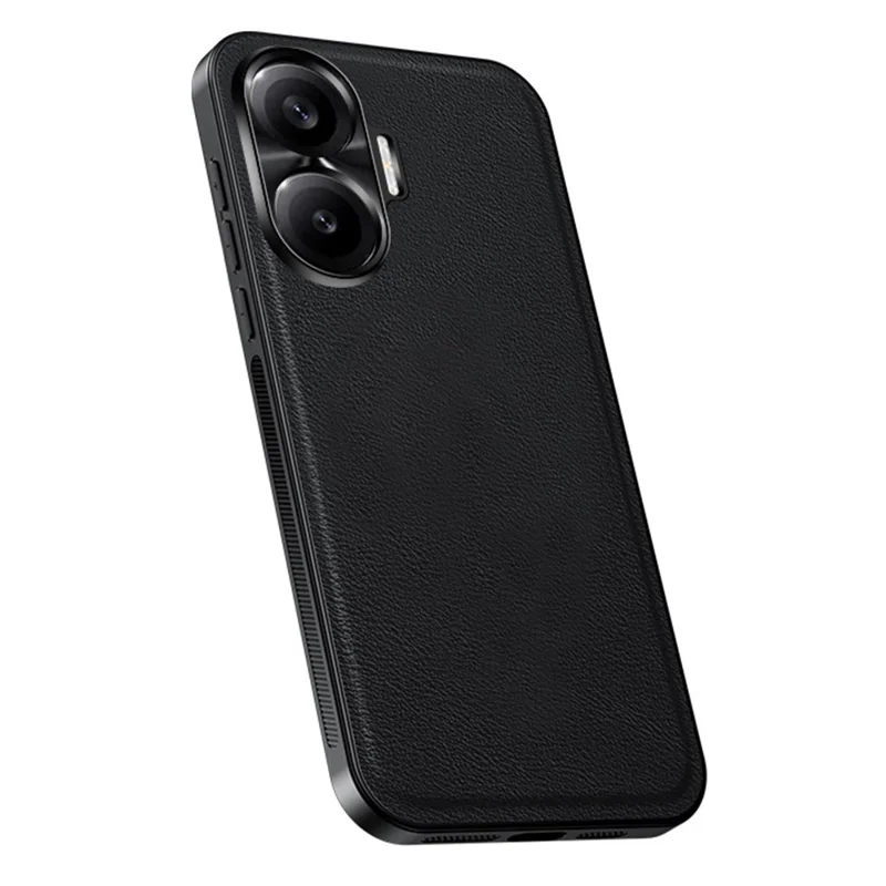 For Xiaomi Redmi Turbo 4 Pro 5G Case PU + TPU + PC Phone Back Cover with Metal Lens Frame - Black