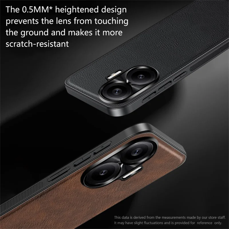 For Xiaomi Redmi Turbo 4 Pro 5G Case PU + TPU + PC Phone Back Cover with Metal Lens Frame - Black