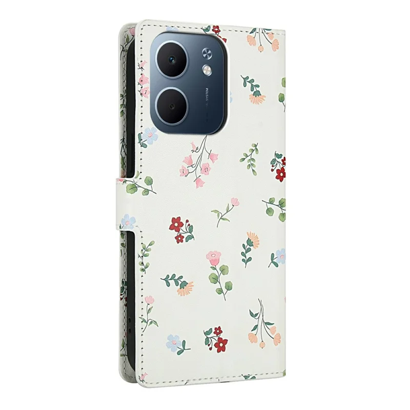 Étui portefeuille pour Oppo A5x 5G / A3x 5G (Inde) / A3x 4G / A3 4G / A3 5G / A60 5G / A40 4G / A40M 4G Motif Rhombique Floral Housse de téléphone en cuir avec Lanière - A1