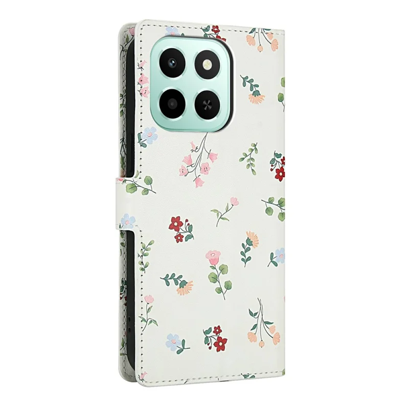 Capa Carteira para Honor X6c 4G / X5b Plus / X5b Design Floral Romboidal em Couro com Alça - A1