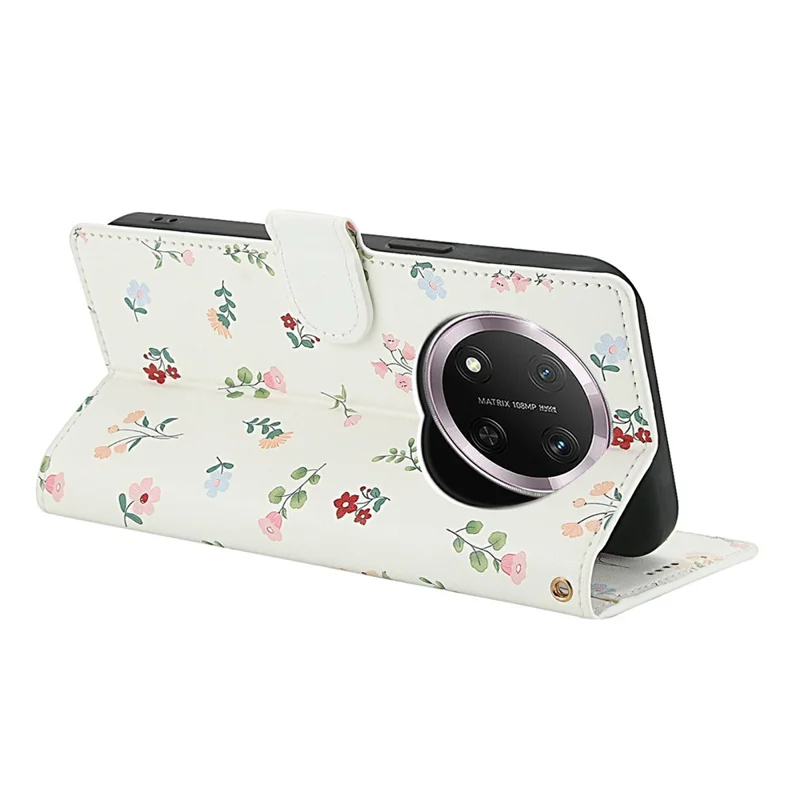 Funda Tipo Cartera para Honor X9c 5G / Magic7 Lite 5G / X60 Pro 5G con Diseño Floral Romboidal de Cuero con Correa - A1