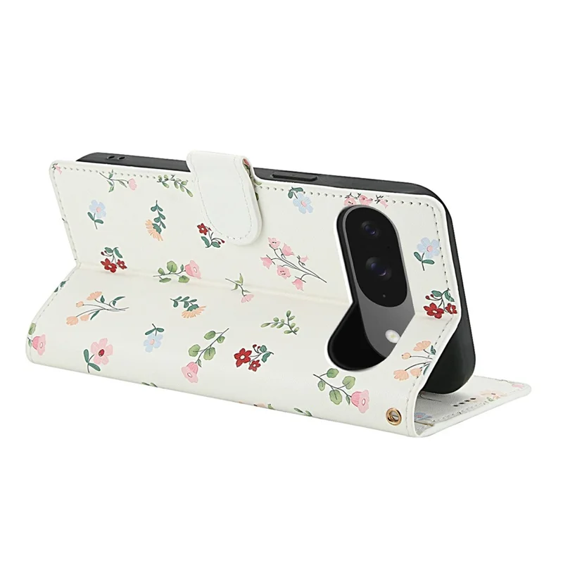 Wallet Case for Google Pixel 10 Pro / 10 / 9 Pro / 9 Rhombic Floral Design Leather Flip Phone Cover with Strap - A1