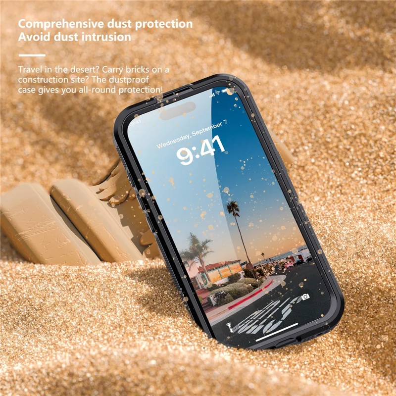 SHELLBOX Per iPhone 17 Cover Impermeabile IP68 Compatibile con MagSafe Custodia Trasparente - Nero