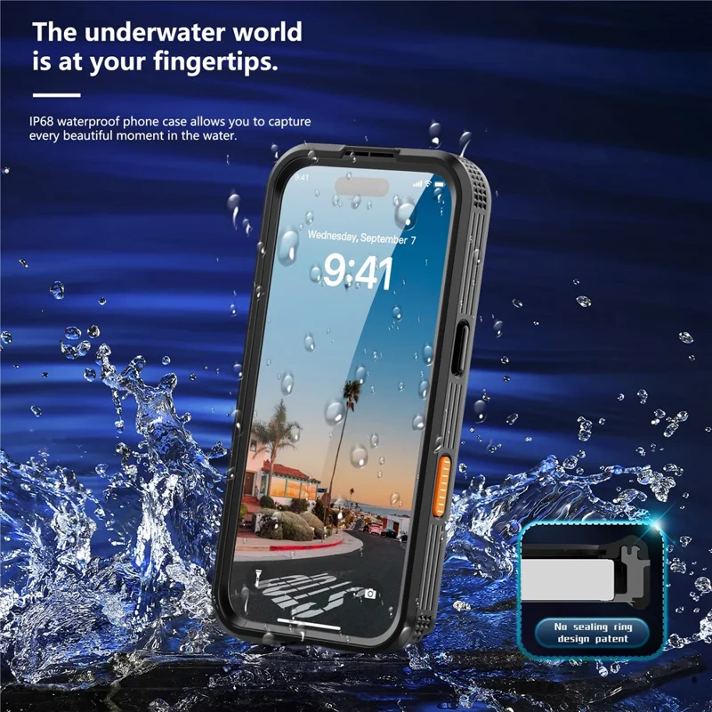 SHELLBOX Per iPhone 17 Cover Impermeabile IP68 Compatibile con MagSafe Custodia Trasparente - Nero