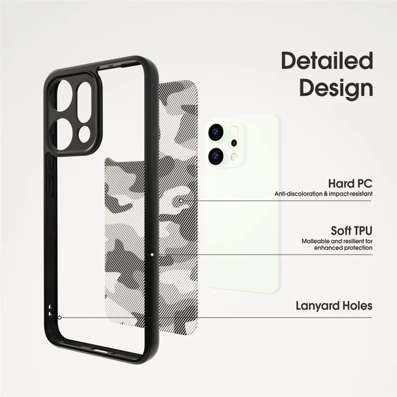 IBMRS For Oppo Reno14 Pro 5G (Global) Case Soft TPU Frame Hard PC Back Anti-Fall Phone Cover - Artistic Camouflage