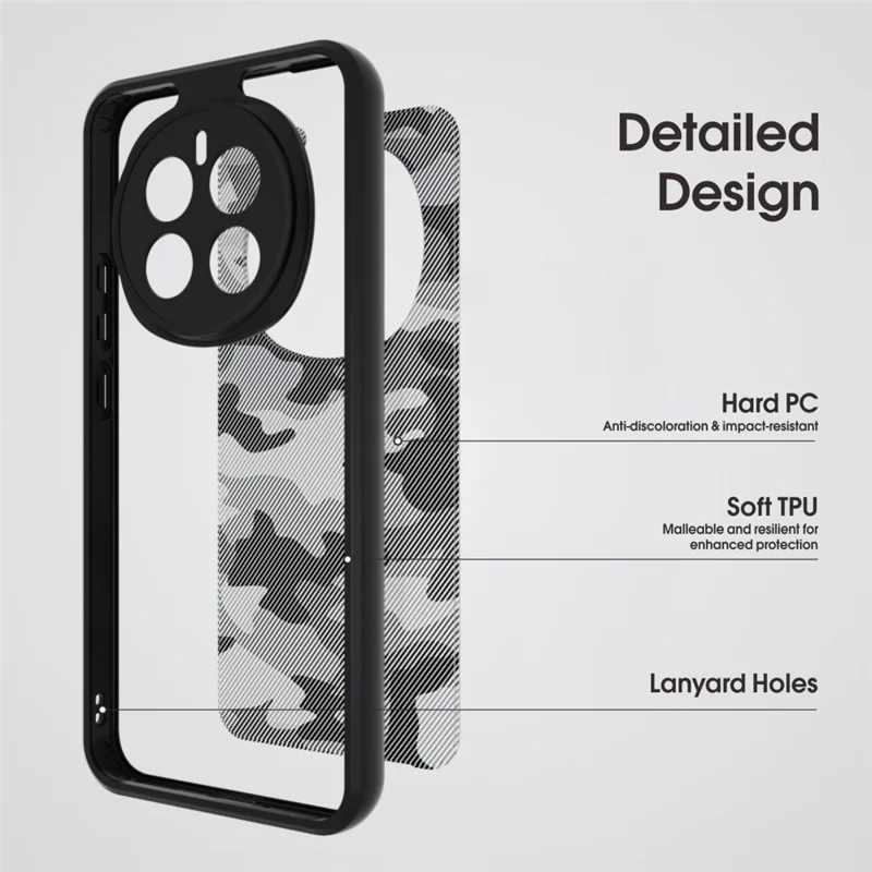 IBMRS Чехол для Honor Magic7 Pro 5G Мягкий TPU каркас Жесткая задняя панель из ПК Противоударный чехол - Художественный камуфляж