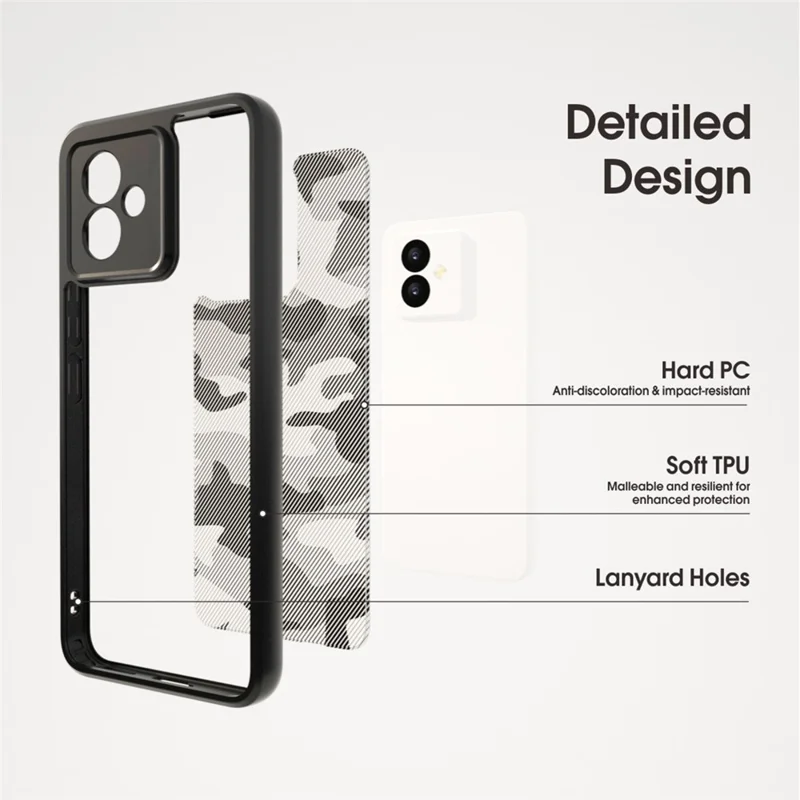Capa IBMRS para Honor X60 GT 5G - Moldura de TPU Macio, Tampa Traseira Rígida de PC, Antichoque - Camuflagem Artística