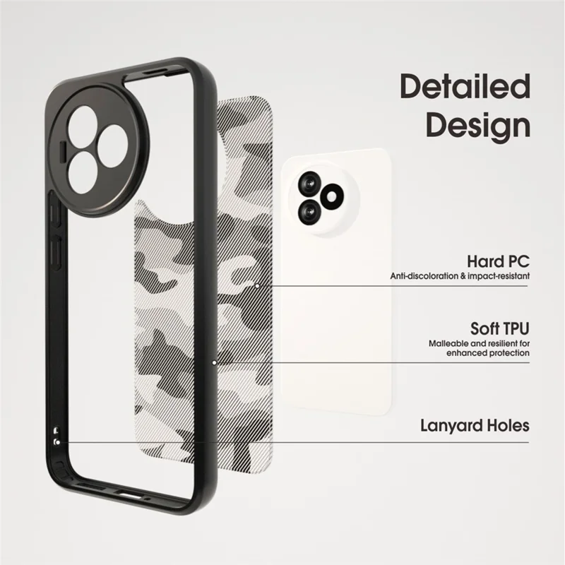 Чехол IBMRS для Xiaomi Redmi K80 Ultra 5G - Мягкий TPU бампер с жестким PC задником, противоударный, с художественным камуфляжным дизайном