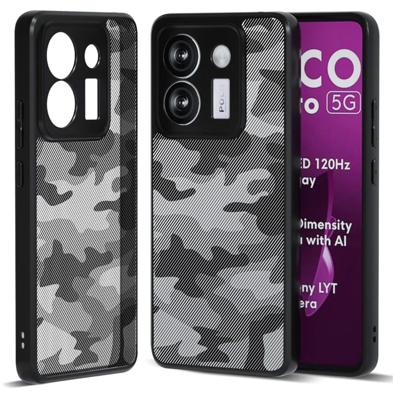 Чехол IBMRS для Xiaomi Poco M7 Pro 5G - Мягкий ТПУ-каркас, жесткая ПК-задняя крышка, противоударный, с художественным камуфляжем