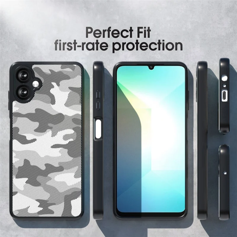 IBMRS Pour Samsung Galaxy F06 5G / M06 5G Étui Cadre TPU Souple Dos PC Rigide Housse de Protection Antichoc pour Téléphone - Camouflage Artistique