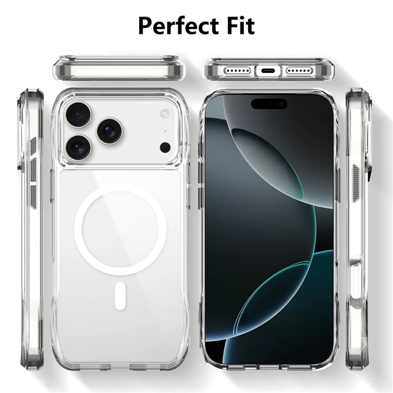 For iPhone 17 Pro Case Compatible with MagSafe TPU + PC Crystal Clear Phone Cover