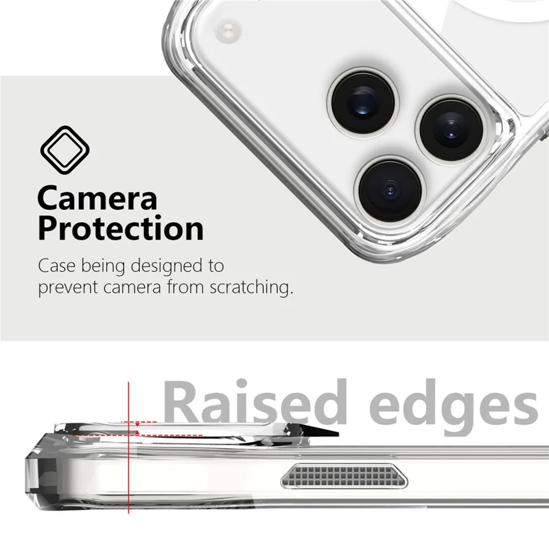 For iPhone 17 Pro Case Compatible with MagSafe TPU + PC Crystal Clear Phone Cover