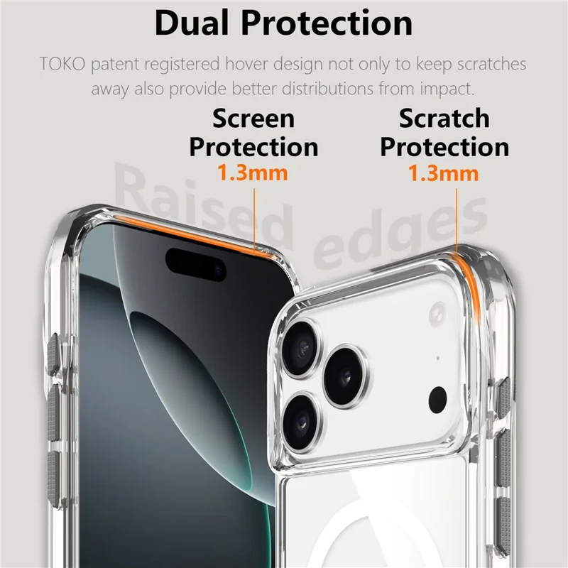 For iPhone 17 Pro Case Compatible with MagSafe TPU + PC Crystal Clear Phone Cover