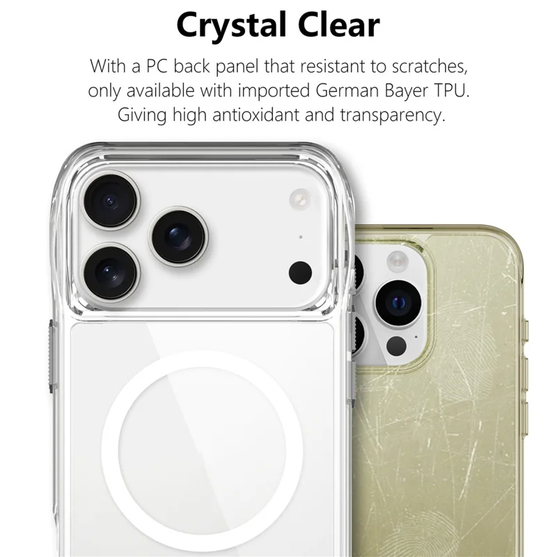 For iPhone 17 Pro Case Compatible with MagSafe TPU + PC Crystal Clear Phone Cover