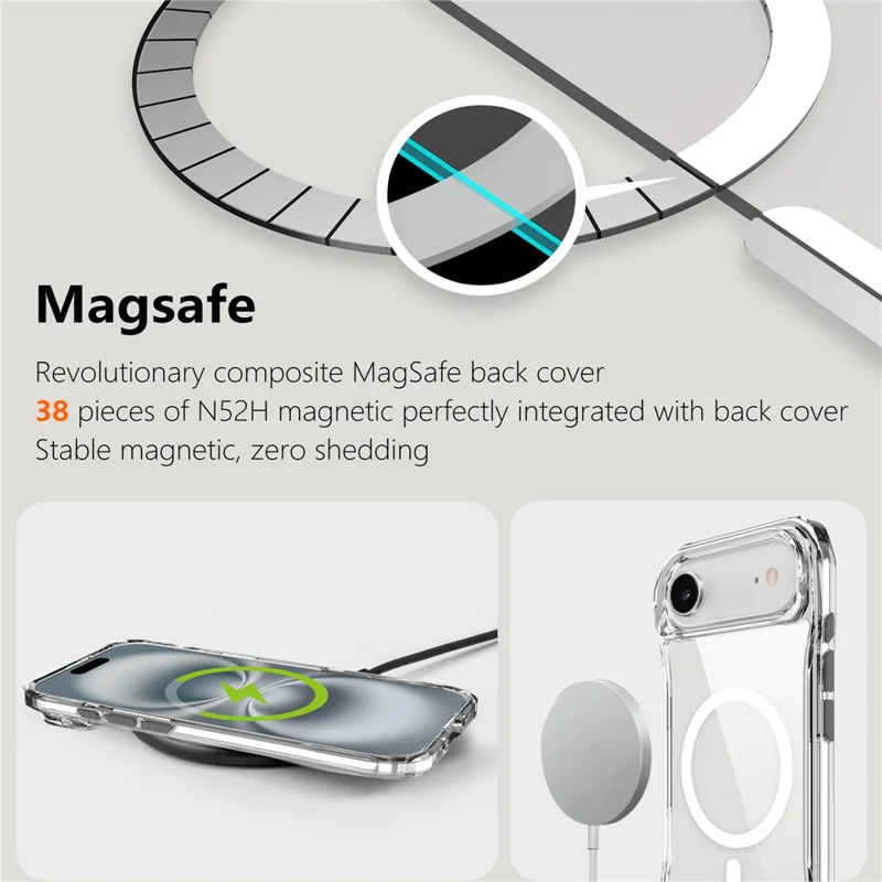 For iPhone Air Case Compatibel met MagSafe TPU + PC Kristalheldere Telefoonhoes