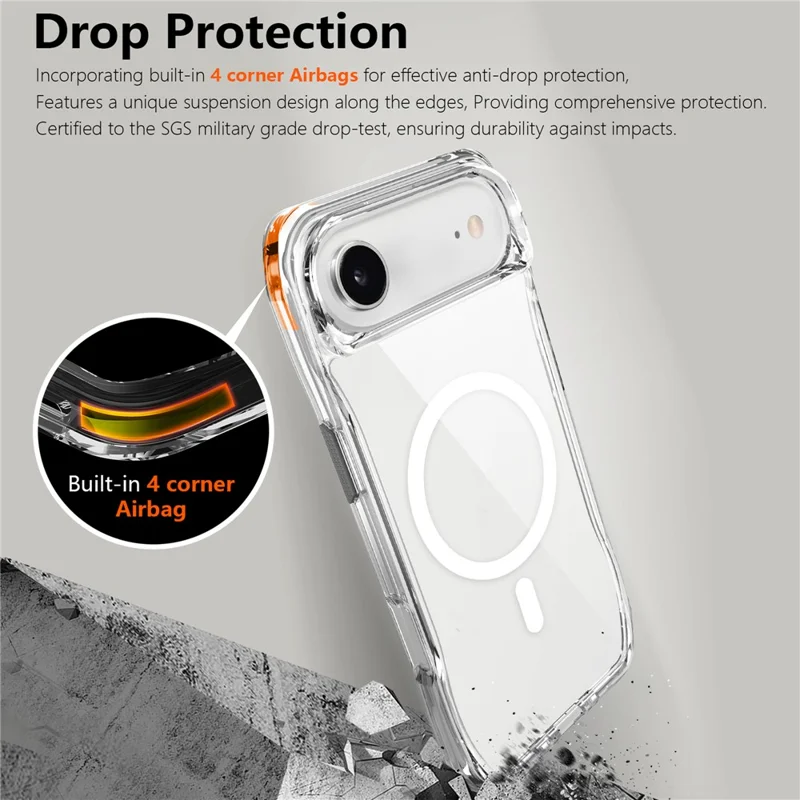 For iPhone Air Case Compatibel met MagSafe TPU + PC Kristalheldere Telefoonhoes