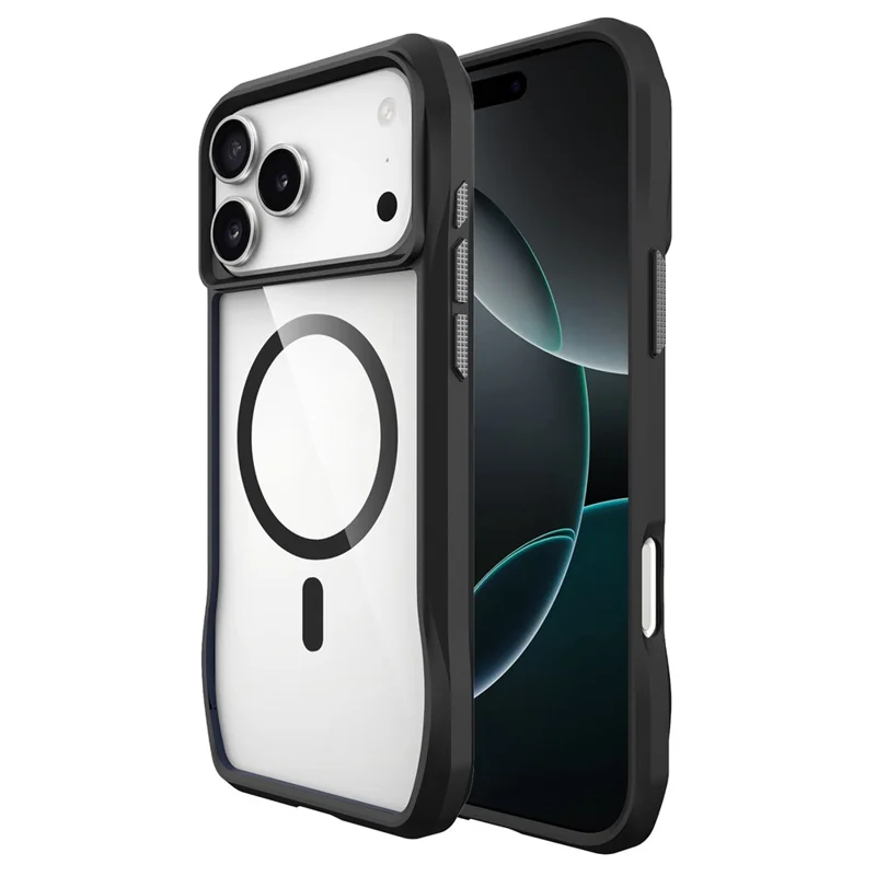 For iPhone 17 Pro Case Compatibel met MagSafe Solid Border TPU + PC Telefoonhoes - Zwart