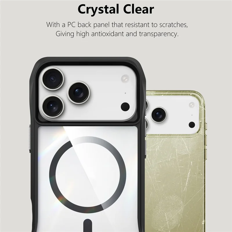 For iPhone 17 Pro Case Compatibel met MagSafe Solid Border TPU + PC Telefoonhoes - Zwart