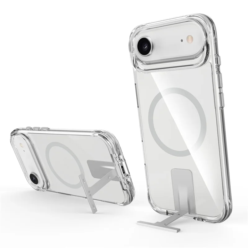 Transparante hoes voor iPhone Air, compatibel met MagSafe, TPU + PC met standaard - transparant