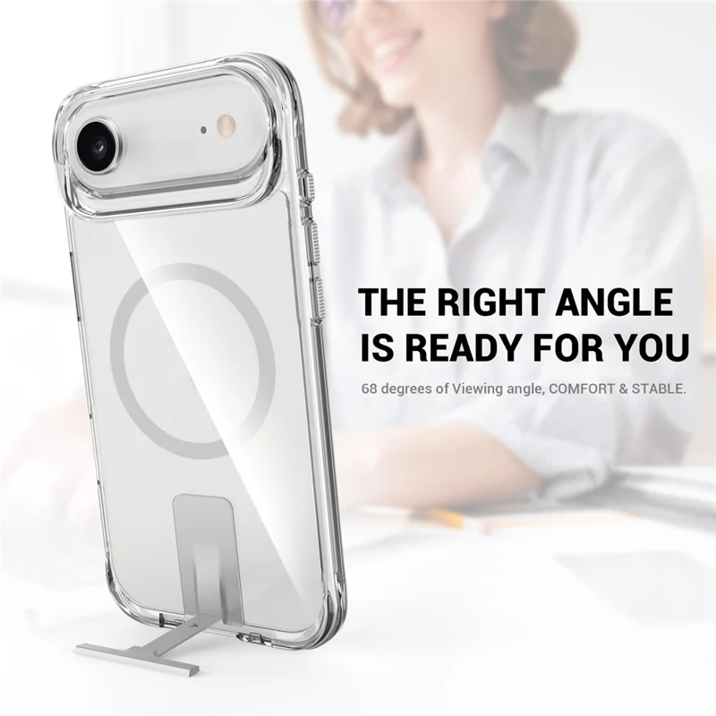 Transparante hoes voor iPhone Air, compatibel met MagSafe, TPU + PC met standaard - transparant