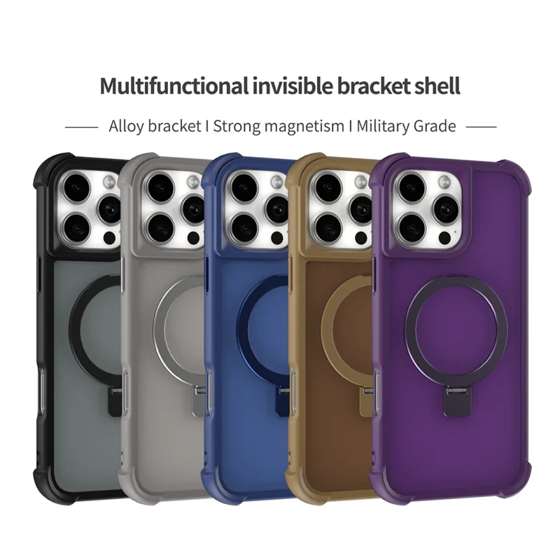 Funda magnética antiimpactos para iPhone 16 Pro TPU + PC Soporte - Oro Desierto