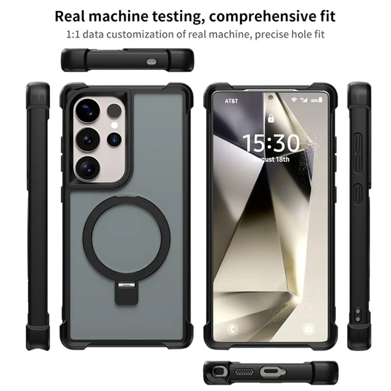 Capa Magnética Anti-Queda TPU + PC com Suporte para Samsung Galaxy S25 Ultra - Dourado Deserto