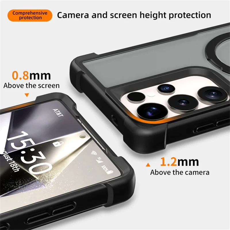 Für Samsung Galaxy S24 Ultra Magnetische Hülle Stoßfeste TPU + PC Ständer Handyrückseite - Dunkelviolett