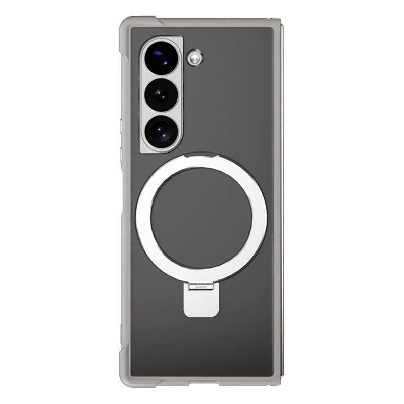 Étui magnétique pour Samsung Galaxy Z Fold6 5G Anti-chute TPU + PC avec support - Gris