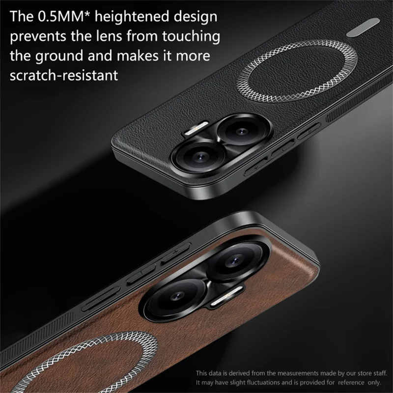 Capa para Xiaomi Redmi Turbo 4 Pro 5G Compatível com MagSafe em PU TPU PC com Moldura de Lente Metálica - Preto