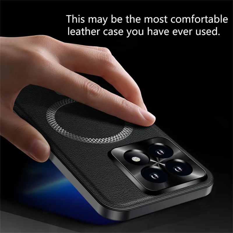 Funda para Xiaomi 14T Pro Compatible con MagSafe, Carcasa Trasera de TPU y PC con Marco de Lente Metálico - Negro