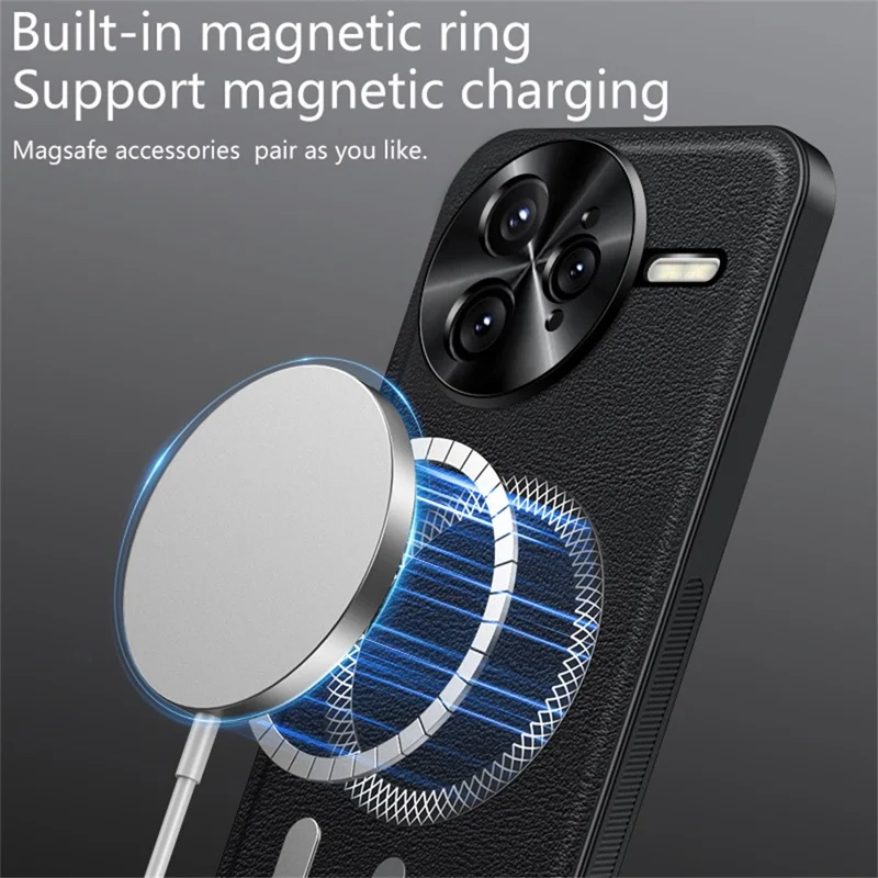 Funda para Xiaomi Redmi K80 5G Compatible con MagSafe - Carcasa de TPU y PC con Marco de Lente Metálico - Negro