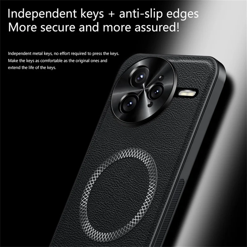 Funda para Xiaomi Redmi K80 5G Compatible con MagSafe - Carcasa de TPU y PC con Marco de Lente Metálico - Negro