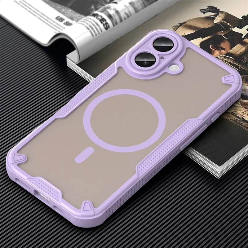 For iPhone 17 Magnetic Case Compatible with MagSafe TPU + PC Phone Back Cover - Purple
