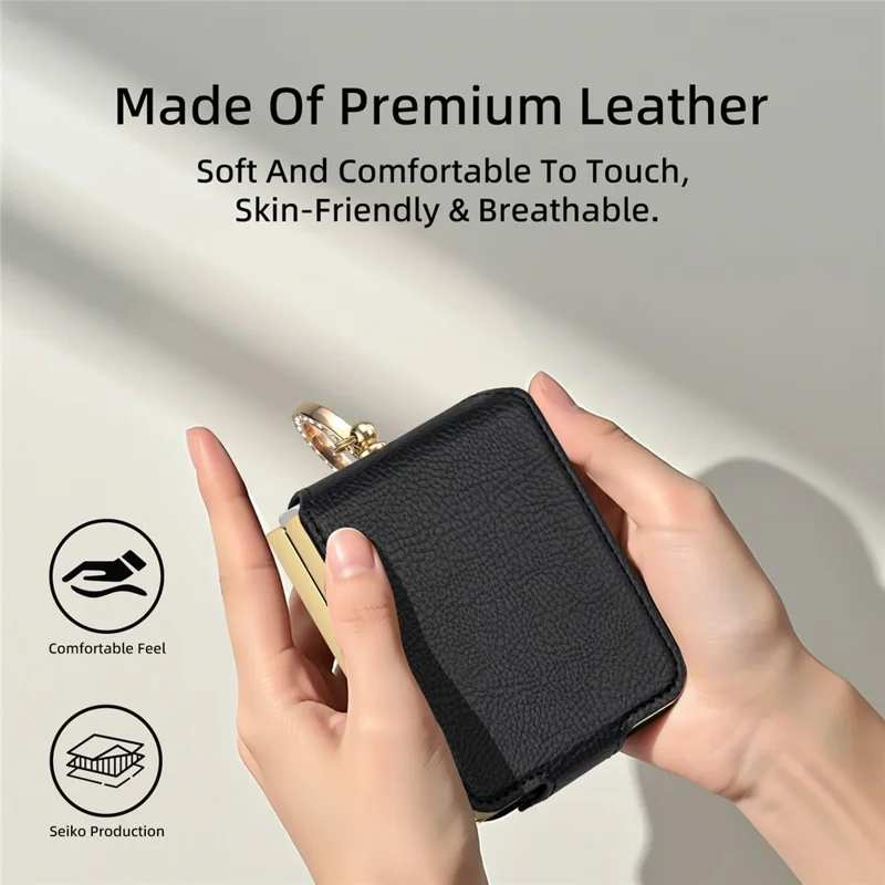 Cover per Samsung Galaxy Z Flip7 5G in PU + PC con Supporto da Dito - Viola