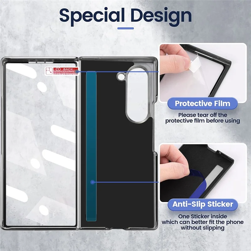 Funda para Samsung Galaxy Z Fold7 5G con Diseño de Rejilla de Rombos y Película de Vidrio Templado - Negro