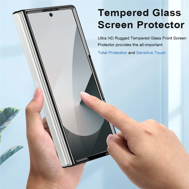 Funda para Samsung Galaxy Z Fold7 5G con Diseño de Rejilla de Rombos y Película de Vidrio Templado - Negro