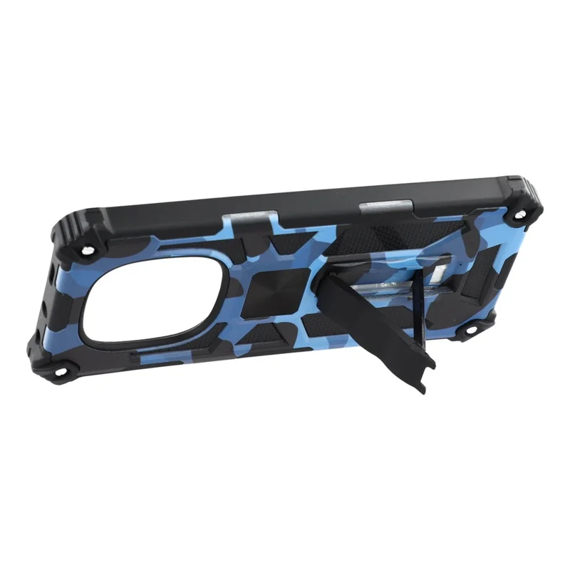Cover per Xiaomi Redmi Note 14 Pro 4G / Note 14 Pro+ 5G con Supporto PC+TPU Mimetico Militare - Blu Mimetico