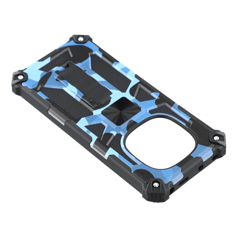 Cover per Xiaomi Redmi Note 14 Pro 4G / Note 14 Pro+ 5G con Supporto PC+TPU Mimetico Militare - Blu Mimetico