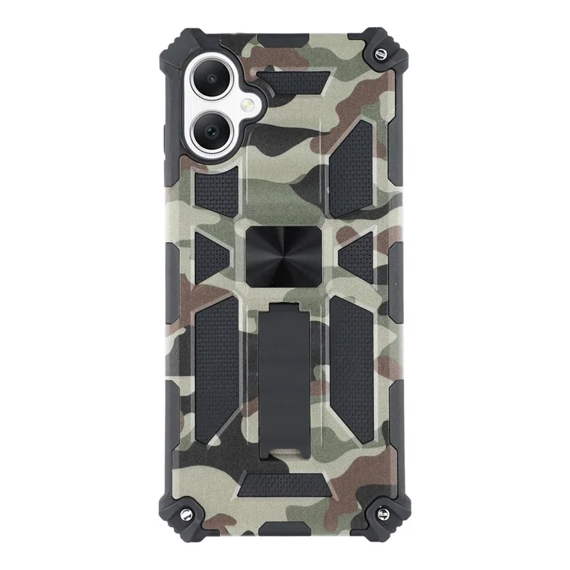 Capa para Samsung Galaxy A07 4G com Suporte Militar Camuflada PC+TPU - Verde Exército