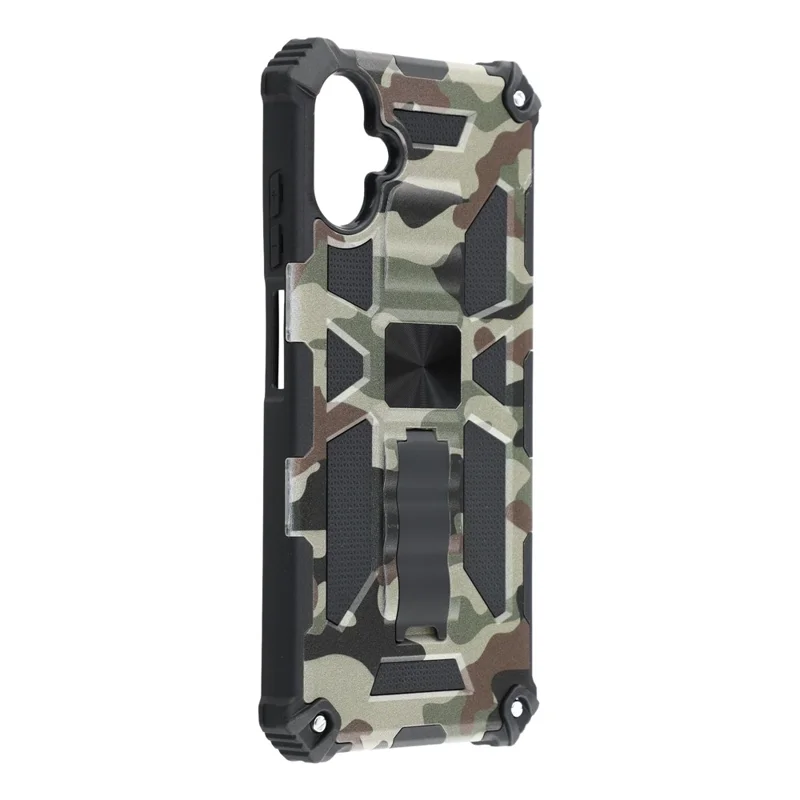 Capa para Samsung Galaxy A07 4G com Suporte Militar Camuflada PC+TPU - Verde Exército