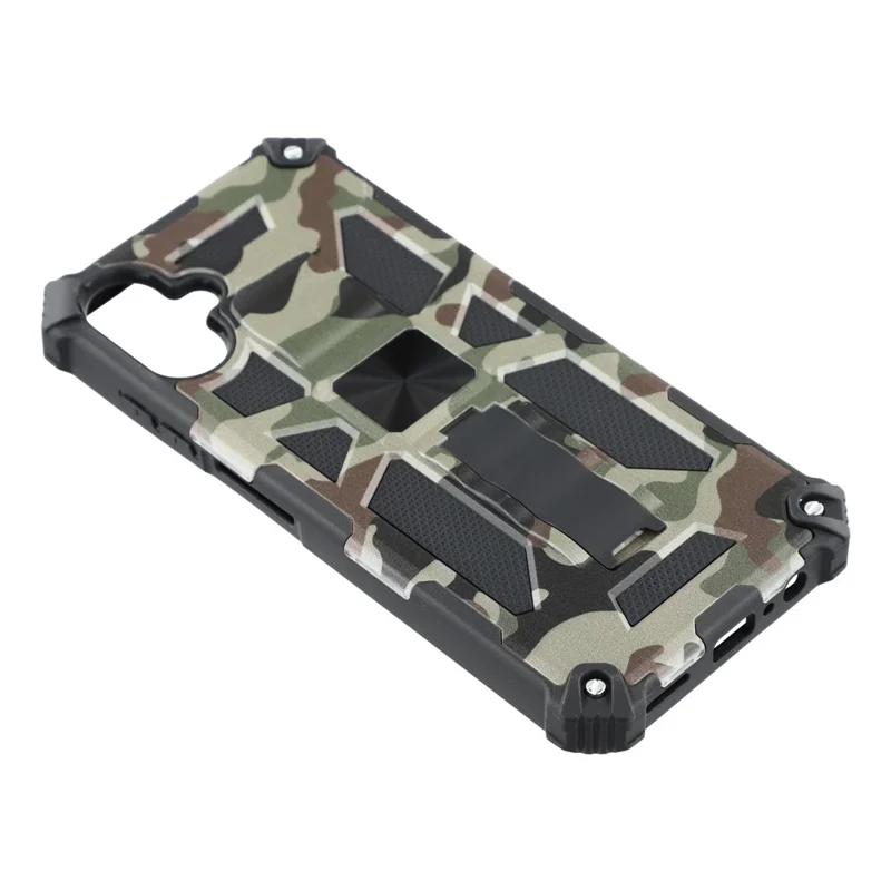 Capa para Samsung Galaxy A07 4G com Suporte Militar Camuflada PC+TPU - Verde Exército