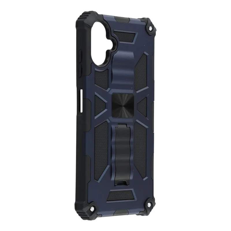 Für Samsung Galaxy A05 4G Handyhülle mit Ständer Stoßfeste PC + TPU Rückseite - Blau