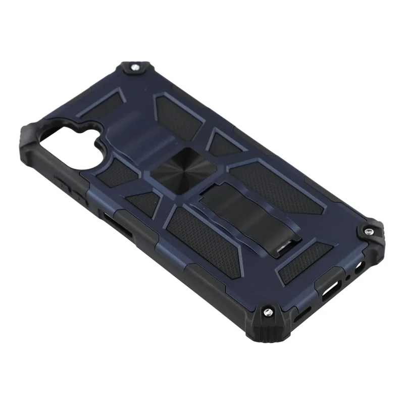 Für Samsung Galaxy A05 4G Handyhülle mit Ständer Stoßfeste PC + TPU Rückseite - Blau
